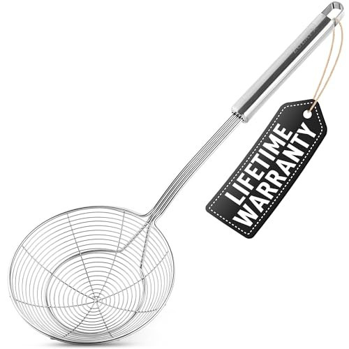 Zulay Kitchen Premium Stainless Steel Spider Skimmer 15.35” - Spider Kitchen Utensil with Premium Ergonomic Handles for Easy Use - Easy to Clean - Perfect for at Home Cooks & Chefs | Amazon (US)