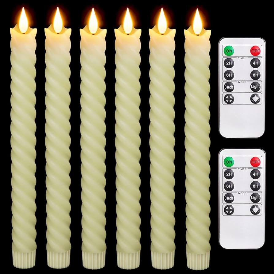 Homemory Spiral Flameless Taper Candles with Remote and Timer, Twisted Battery Operated Window Ca... | Amazon (US)
