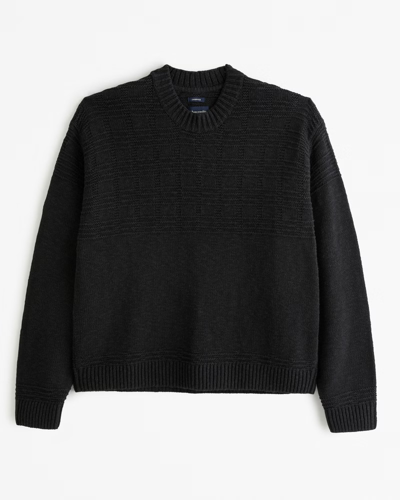 Abercrombie & Fitch Men's Cropped Crew Sweater in Black - Size M | Abercrombie & Fitch (US)