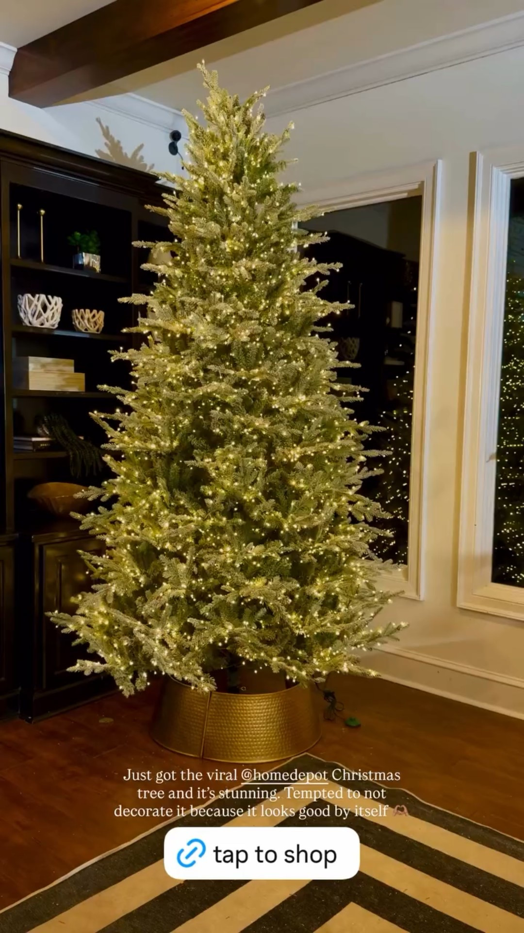 Just got the viral @homedepot Christmas tree and it’s stunning. Tempted to not decorate it because it looks good by itself 🫶🏽