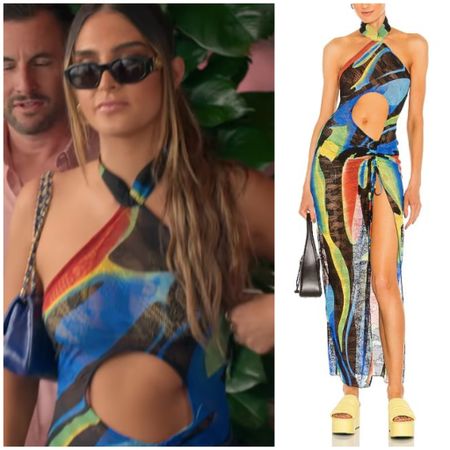 Sophia Umansky’s Multi Color Printed Cutout Halter Dress on Buying Beverly Hills Season 2 Episode 6