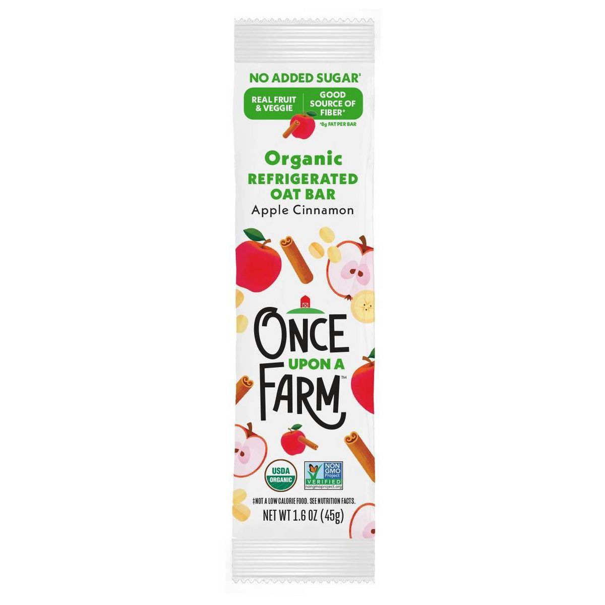 Once Upon a Farm Apple Cinnamon Organic Refrigerated Oat Bar - 1.6oz | Target
