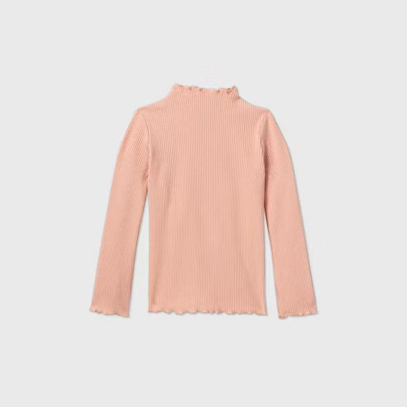 Toddler Girls' Ribbed Mock Neck Long Sleeve T-Shirt - art class™ | Target