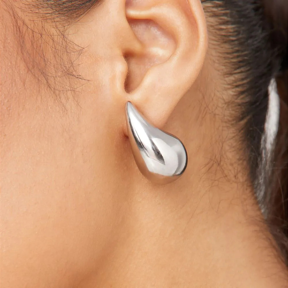 Large Drop Earrings In Silver | EGO (UK)