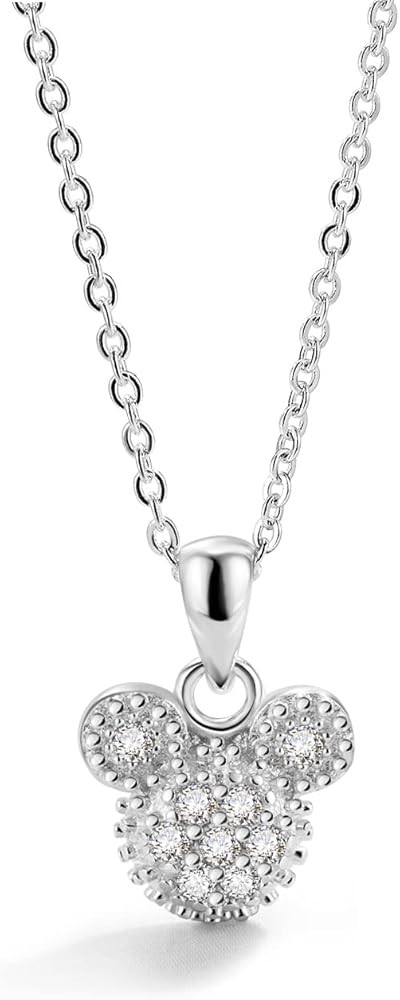 Dankadi Fashion100% 925 Silver Necklace For Women Cute Little Bear Mickey Animal Pendant Choker S... | Amazon (US)