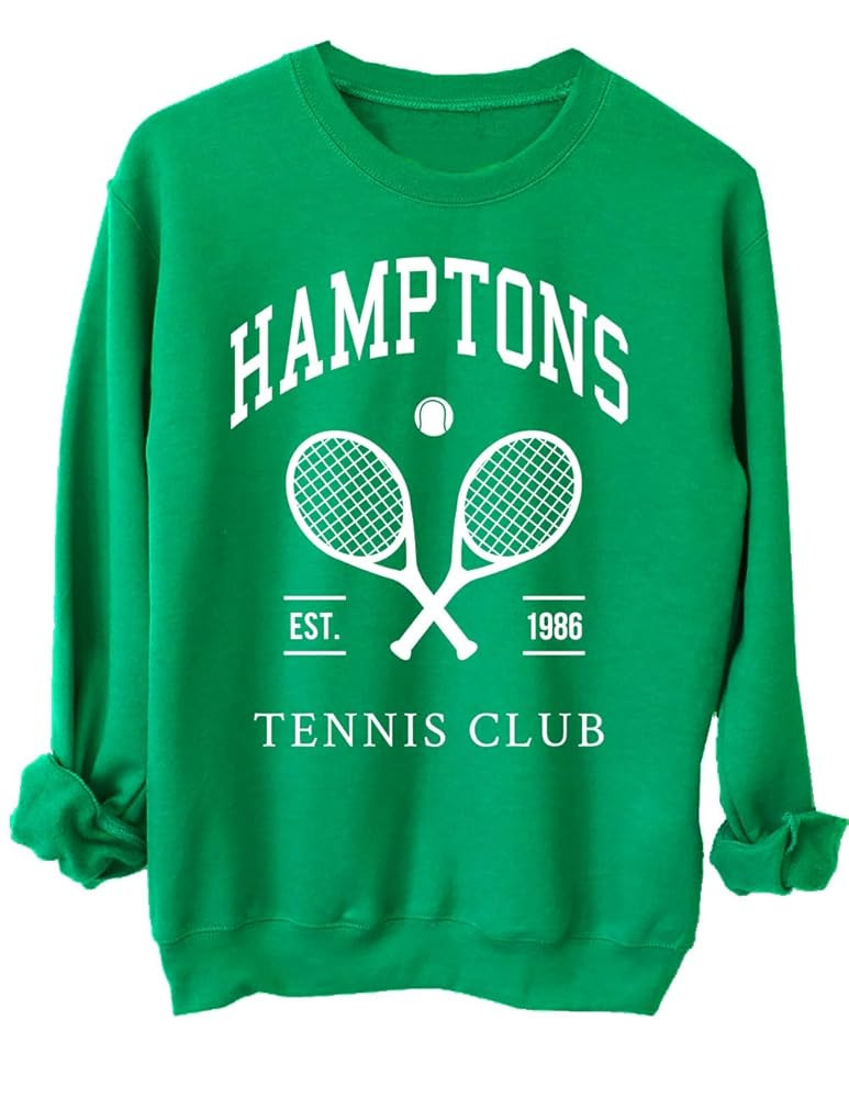 Adult Hamptons Men's Tennis Club Relaxed Sweatshirt, Vintage Lightweight Tennis Apparel | Amazon (US)