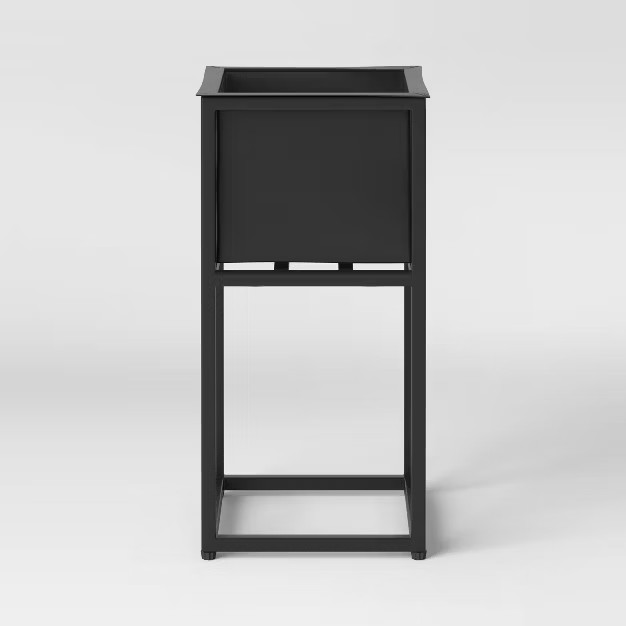 Indoor/Outdoor Square Iron Planter with Stand Black - Project 62™ | Target
