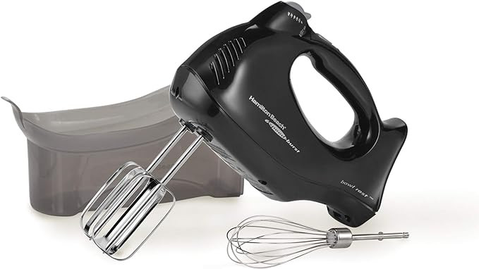 Hamilton Beach 6-Speed Electric Hand Mixer with Snap-On Case, Beaters, Whisk, Black (62692) | Amazon (US)