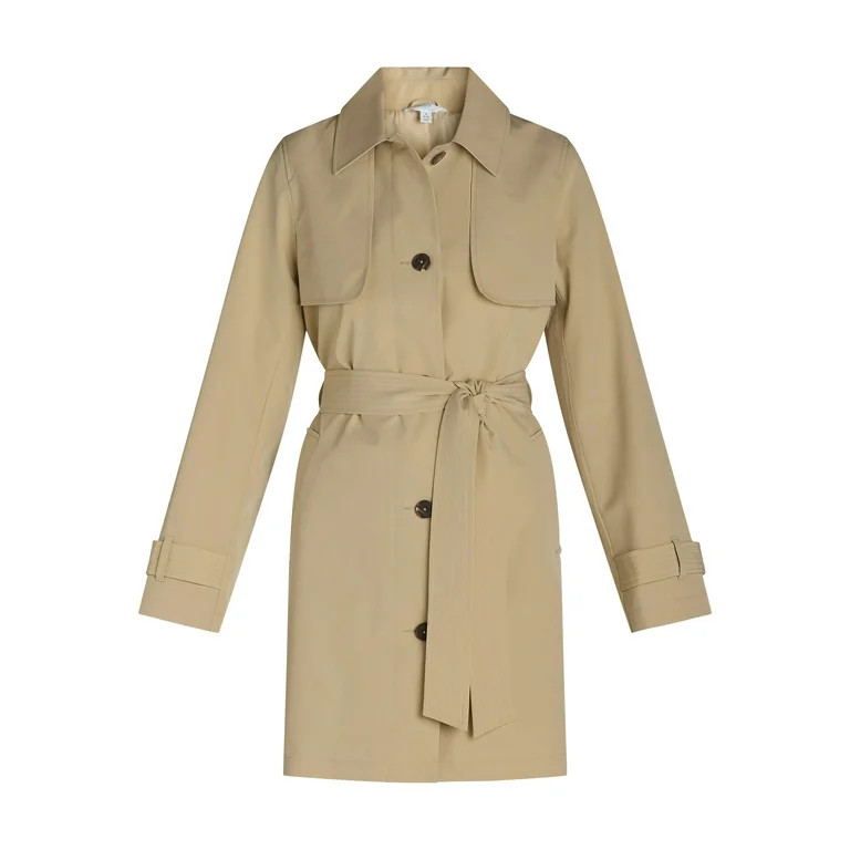 Time and Tru Women's and Women's Plus Trench Coat, Sizes XS-3X | Walmart (US)