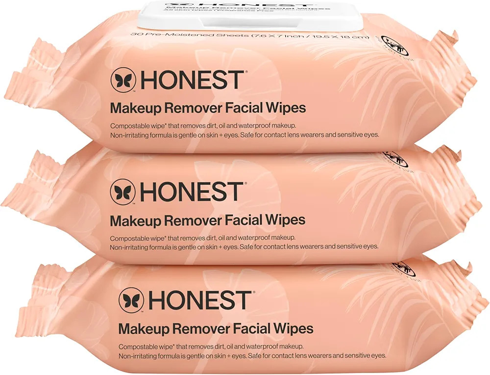 Honest Beauty Fragrance Free Cleansing Makeup Remover Facial Wipes | Plant Based, Hypoallergenic,... | Amazon (US)