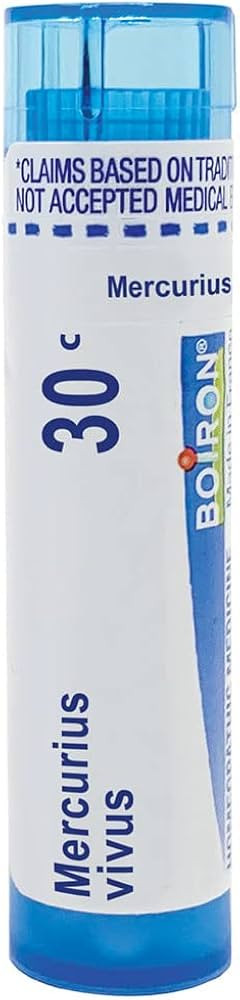 Boiron Mercurius Vivus 30C Md 80 Pellets for Sore Throat with Bad Breath and Excess Salivation | Amazon (US)