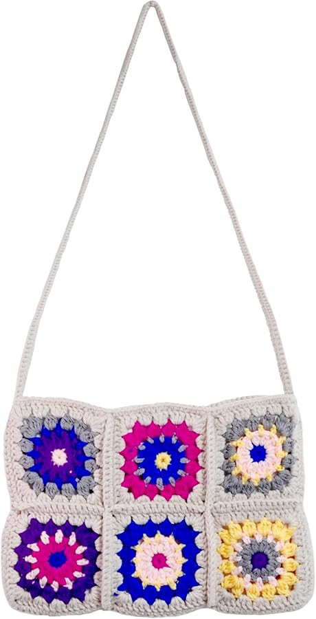 Crochet Crossbody Bag Granny Square Crochet Purse Macrame Purse Woven Crossbody Bag | Amazon (US)