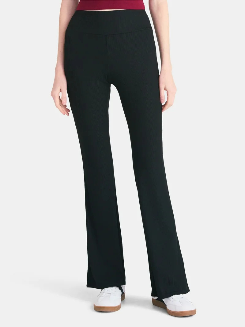 No Boundaries Ribbed Flare Pants, Women's XS-XXL | Walmart (US)