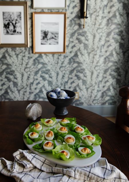 Chris’s recipe for the best classic deviled eggs (and a trick for getting those shells to come right off!) is on ChrisLovesJulia.com today 🖤

Egg plate, footed bowl, marble bunny, toile eggs, brass gallery wall, Florencecourt wallpaper

#LTKSeasonal #LTKparties #LTKhome