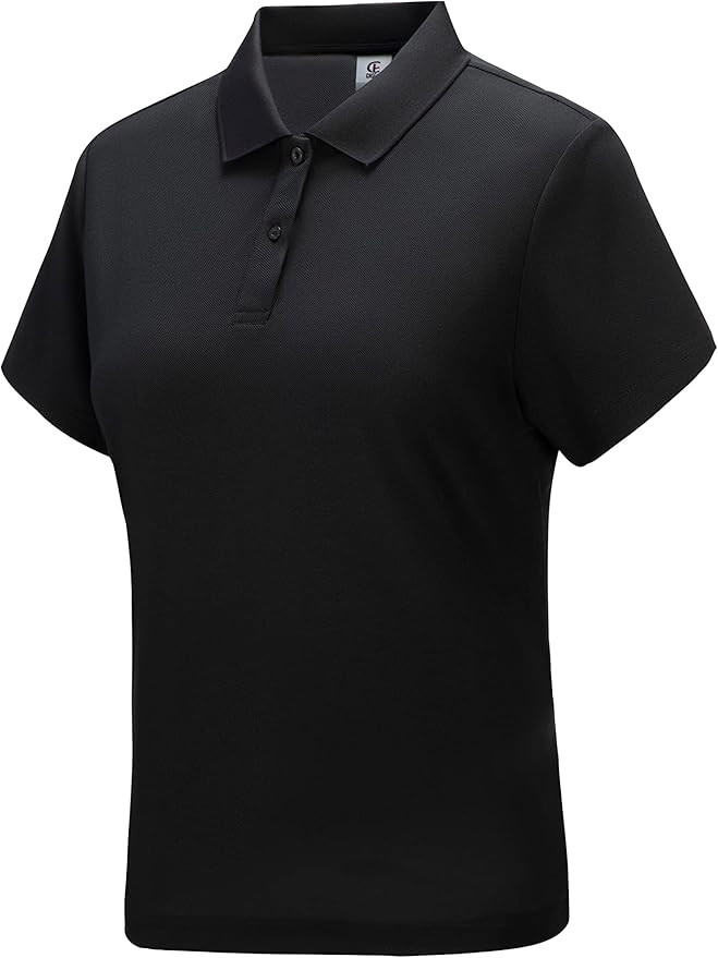 Casei Womens Polo Shirts Golf Shirts Quick Dry Moisture Wicking Black and White Polo Shirt | Amazon (US)