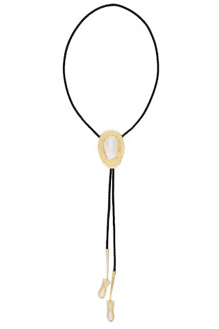 petit moments Dolly Bolo Tie Necklace in Pearl & Gold from Revolve.com | Revolve Clothing (Global)