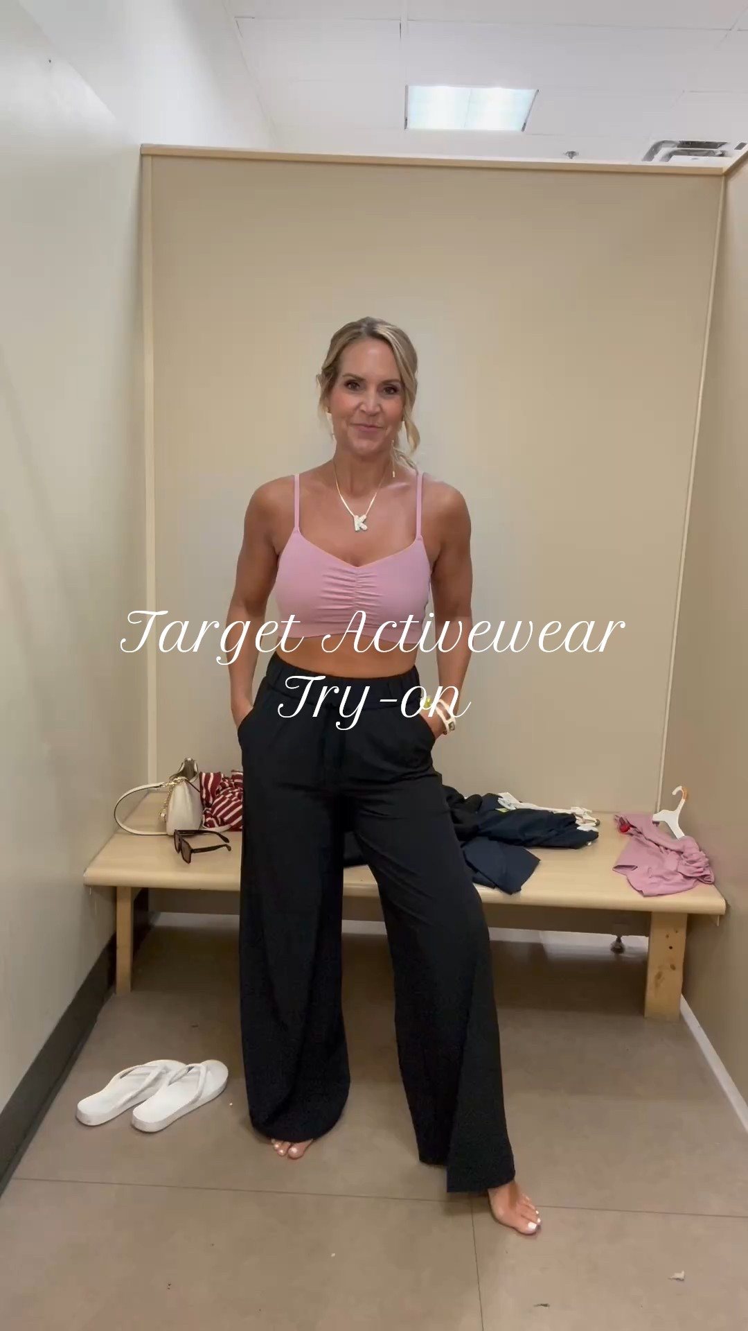 Comfortable, cute activewear pieces from Target! These wide leg pants feel like butter. Great for walking, running errands or travel outfits.
Pink bra –  M
Black pants –  S
Black jacket –  S
Black bra top –  M


#LTKActive #LTKOver40 #LTKFindsUnder50