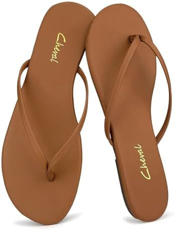 Cheval Flat Leather Flip Flops for Women, Comfortable Dressy Thong Sandals 2026 Summer and Spring... | Amazon (US)