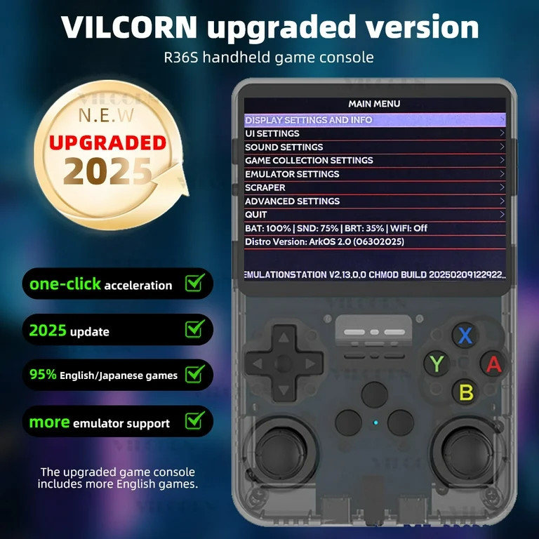 VILCORN R36S Handheld Video Game System 128G, Purple, for Gift | Walmart (US)
