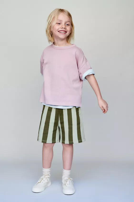 STRIPED PLUSH SHORTS | Zara US