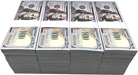 100PCS One Stack 100 Prop Money Full Print 2 Sided Motion Picture Money Face Money Dollar Bills R... | Amazon (US)