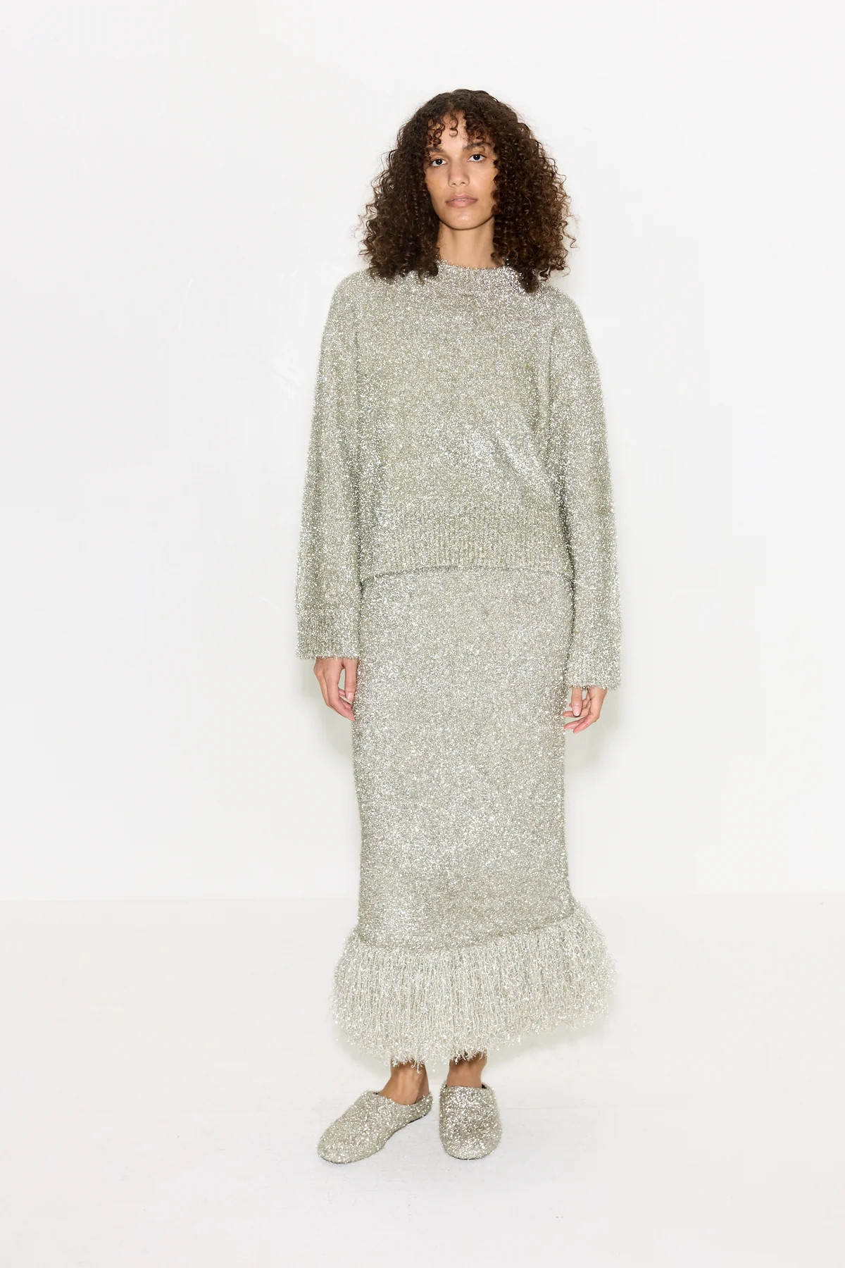 Cher Tinsel Sweater In Satellite Silver | Simon Miller