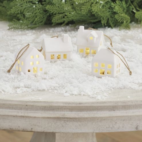 Winter House Ornaments - Set of 4 | Ballard Designs, Inc.