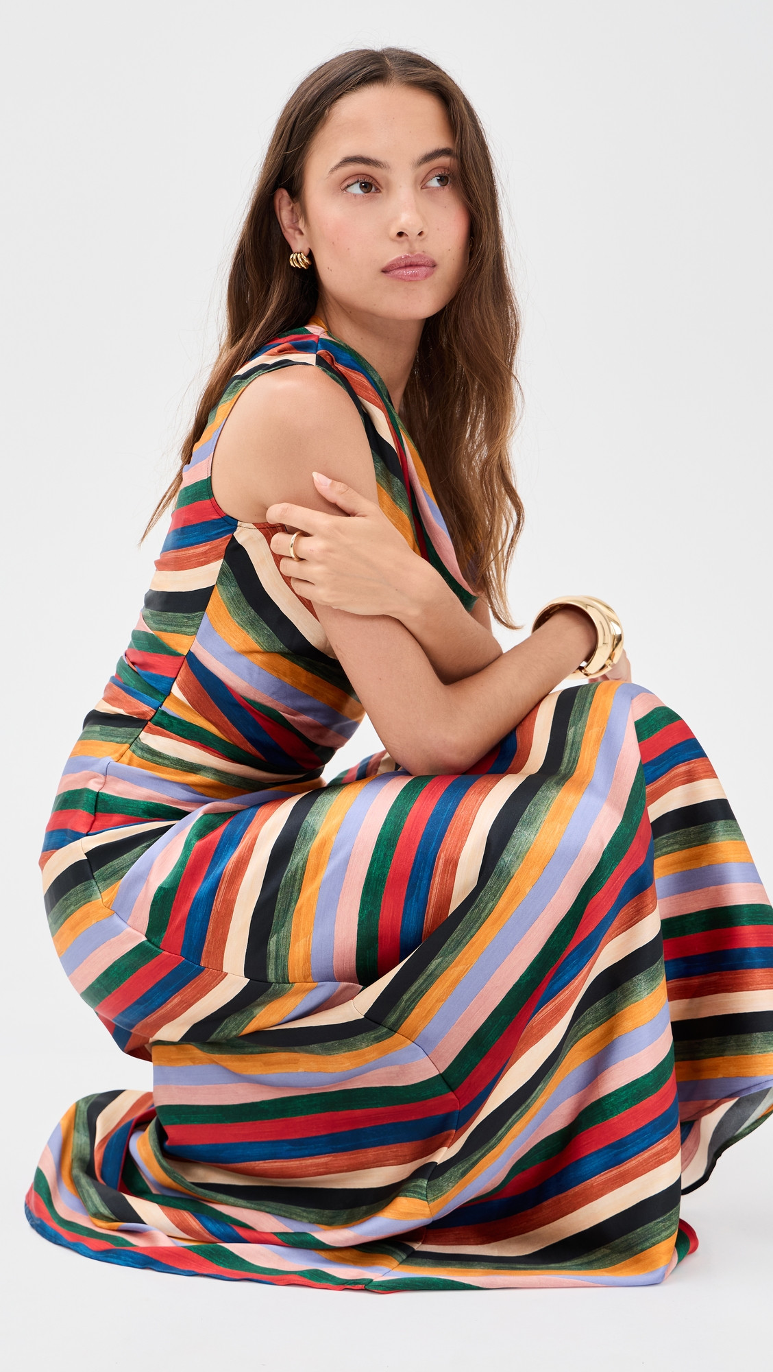 STAUD Phare Silk Maxi Dress Artist Stripe 8 | Shopbop