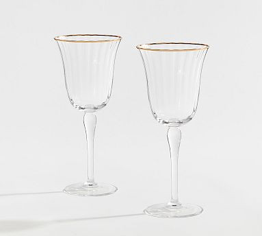 Monique Lhuillier Tatum Wine Stem Glasses &ndash; Set of 2 | Pottery Barn (US)