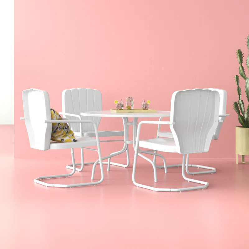 Morrison Round 4 - Person Outdoor Dining Set | Wayfair North America