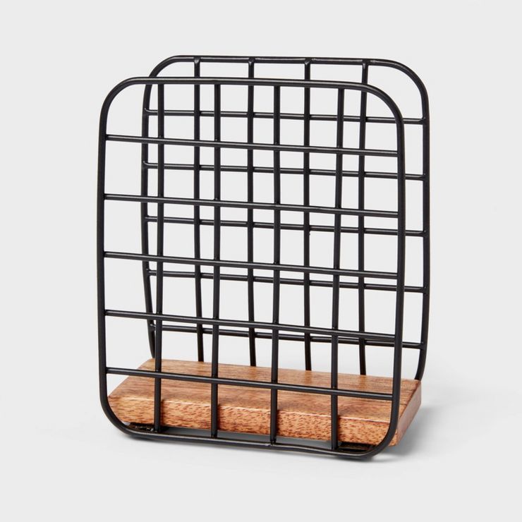 Iron and Mangowood Wire Napkin Holder Black - Threshold™ | Target