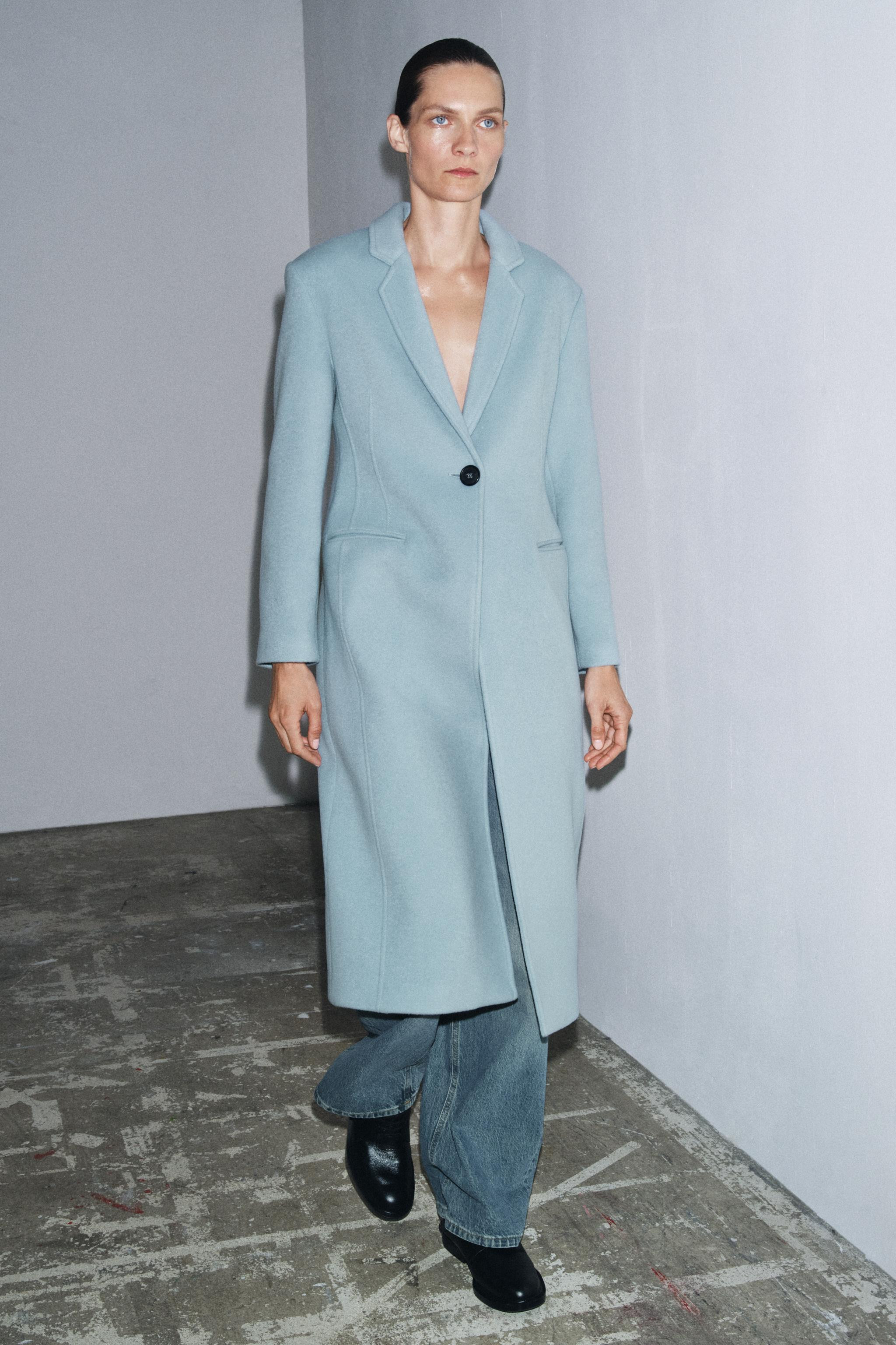 FITTED WOOL BLEND COAT ZW COLLECTION | Zara US