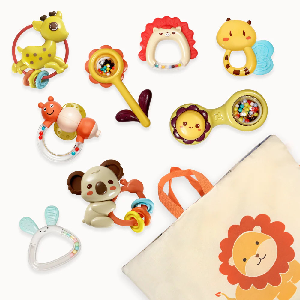 Fold + Go 8-Piece Rattle Set | Move2Play (US)