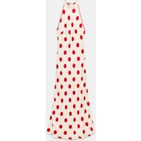 Zara - Polka Dot Halter Midi Dress - White / Red - Xs - Woman | Zara US