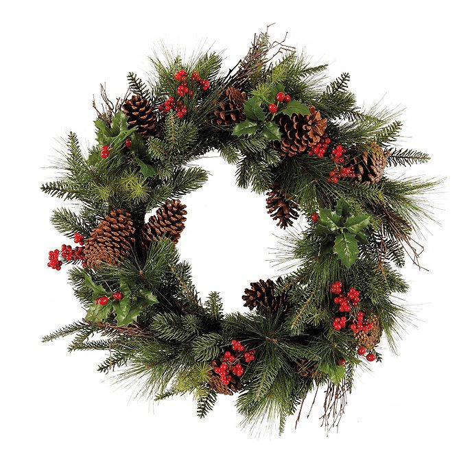 Mixed Pine & Berry Wreath | Ballard Designs, Inc.