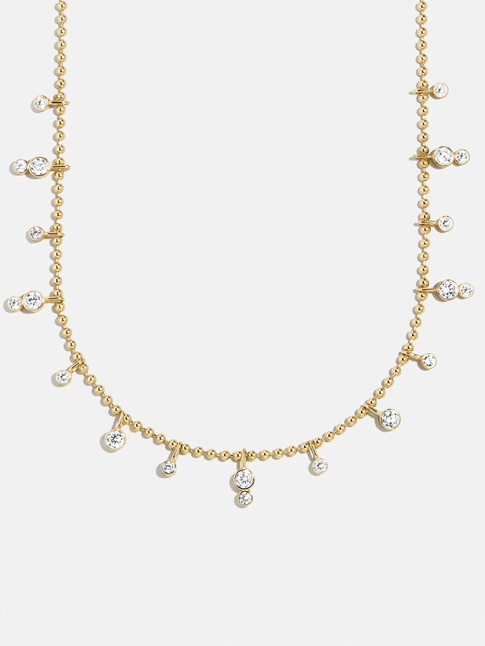 Joelle 18K Gold Crystal Necklace - Gold/Pavé | BaubleBar