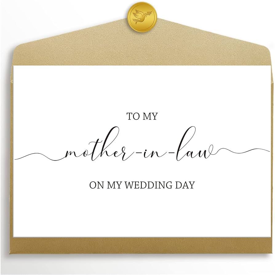 To My Mother-in-Law on My Wedding Day Card, Wedding Card to Your Future Mother-in-Law Card, Thank... | Amazon (US)