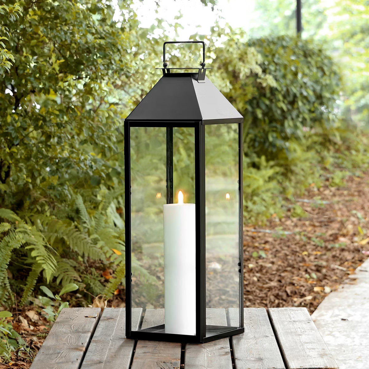 Ruane 25.5" Indoor/Outdoor Lantern - PLT4057 - Black - Safavieh | Target