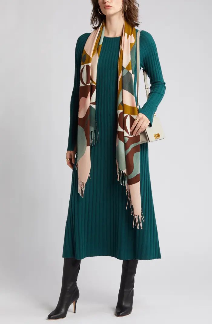 Rib Long Sleeve Midi Sweater Dress | Nordstrom