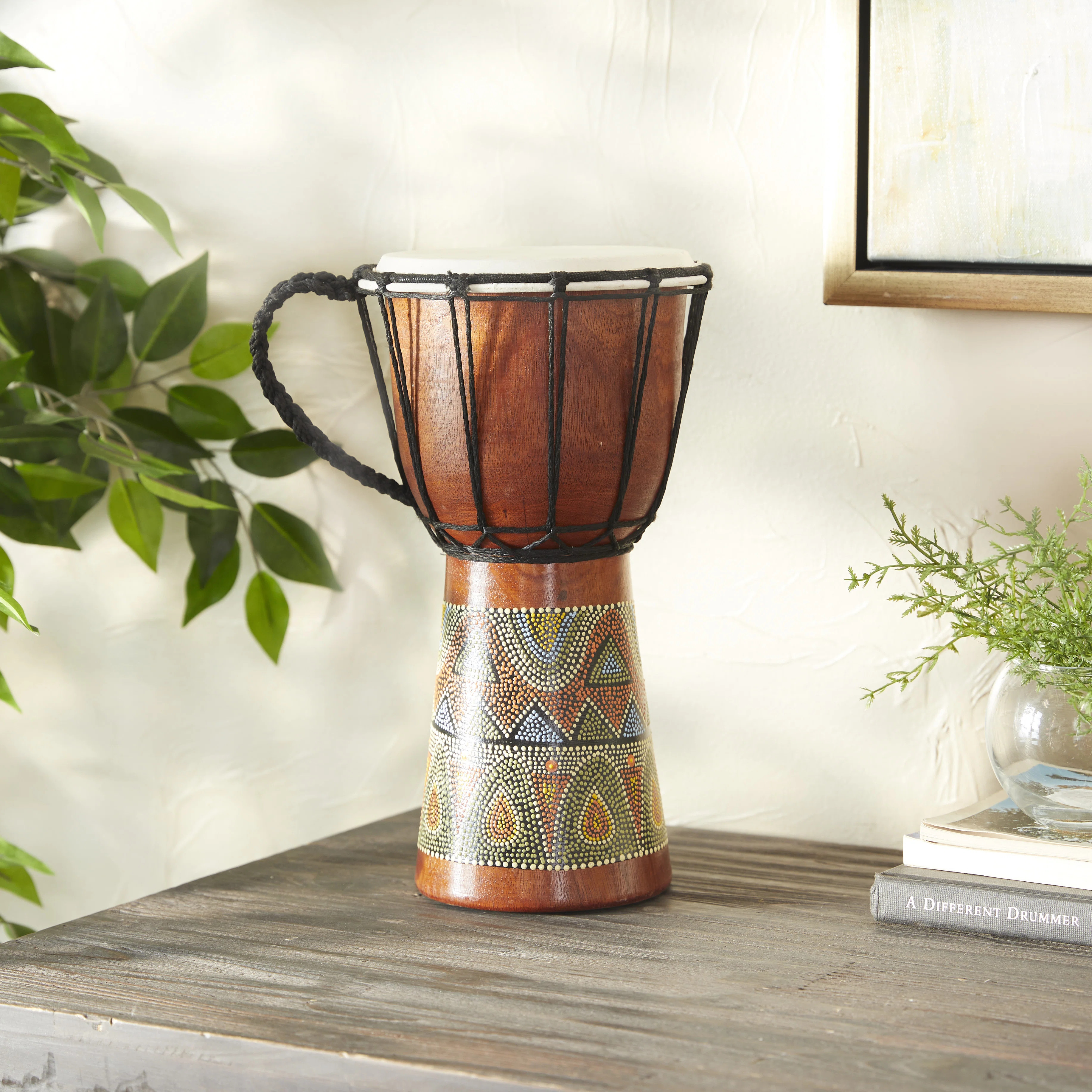 Wood Handmade Djembe Drum Decorative Sculpture with Rope Accents | Wayfair North America