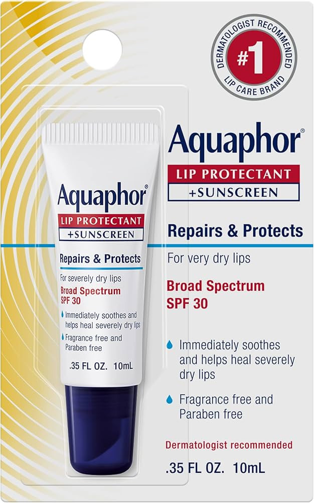 Aquaphor Lip Protectant and Sunscreen Ointment - Broad Spectrum SPF 30 - Relieves Chapped Lips - ... | Amazon (US)