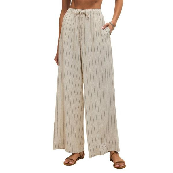 Women's Z Supply Henri Striped Wide Leg Pants XLarge Linen Capri | Scheels Sports