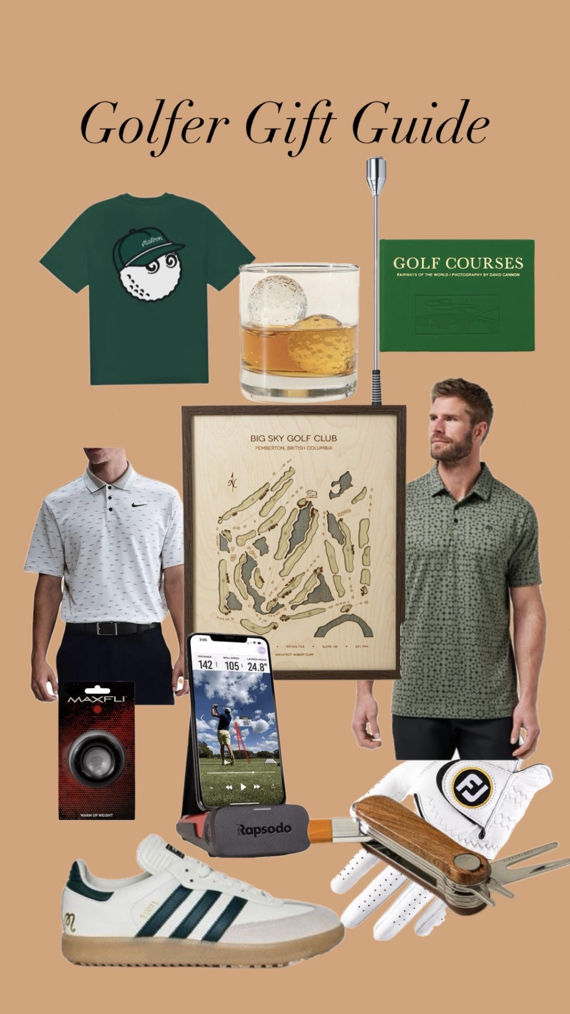 Golfer Gift Guide
.
Picks for the golfer in your life. You can’t go wrong with polos. Help level up their game with tools like the Rapsodo designed to help improve their swig.  Golf artwork or books are perfect touches for a golf themed office  

#LTKMens #LTKGiftGuide #LTKHoliday
