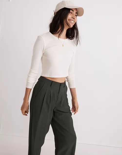 Fine Ribbed Supercrop Crewneck Long-Sleeve Tee | Madewell