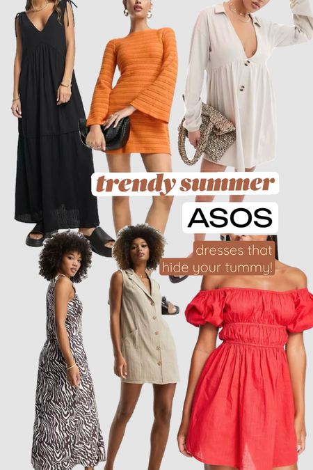 Trendy summer dresses from Asos that hide your tummy! Mama, this is for you!  

#trendysummeroutfit #asos #momaesthetic #pregnancy #postpartum #fashion #summer #summer23 #summeroutfit #affordable 

#LTKfamily #LTKbump #LTKstyletip