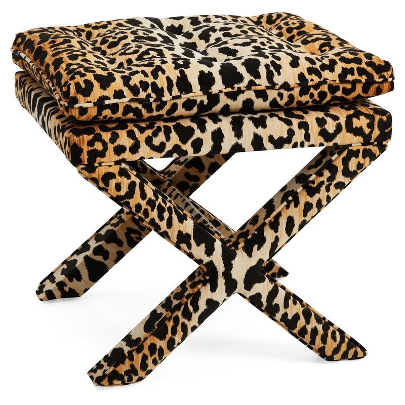 Dalton Pillow-Top Ottoman, Leopard | One Kings Lane