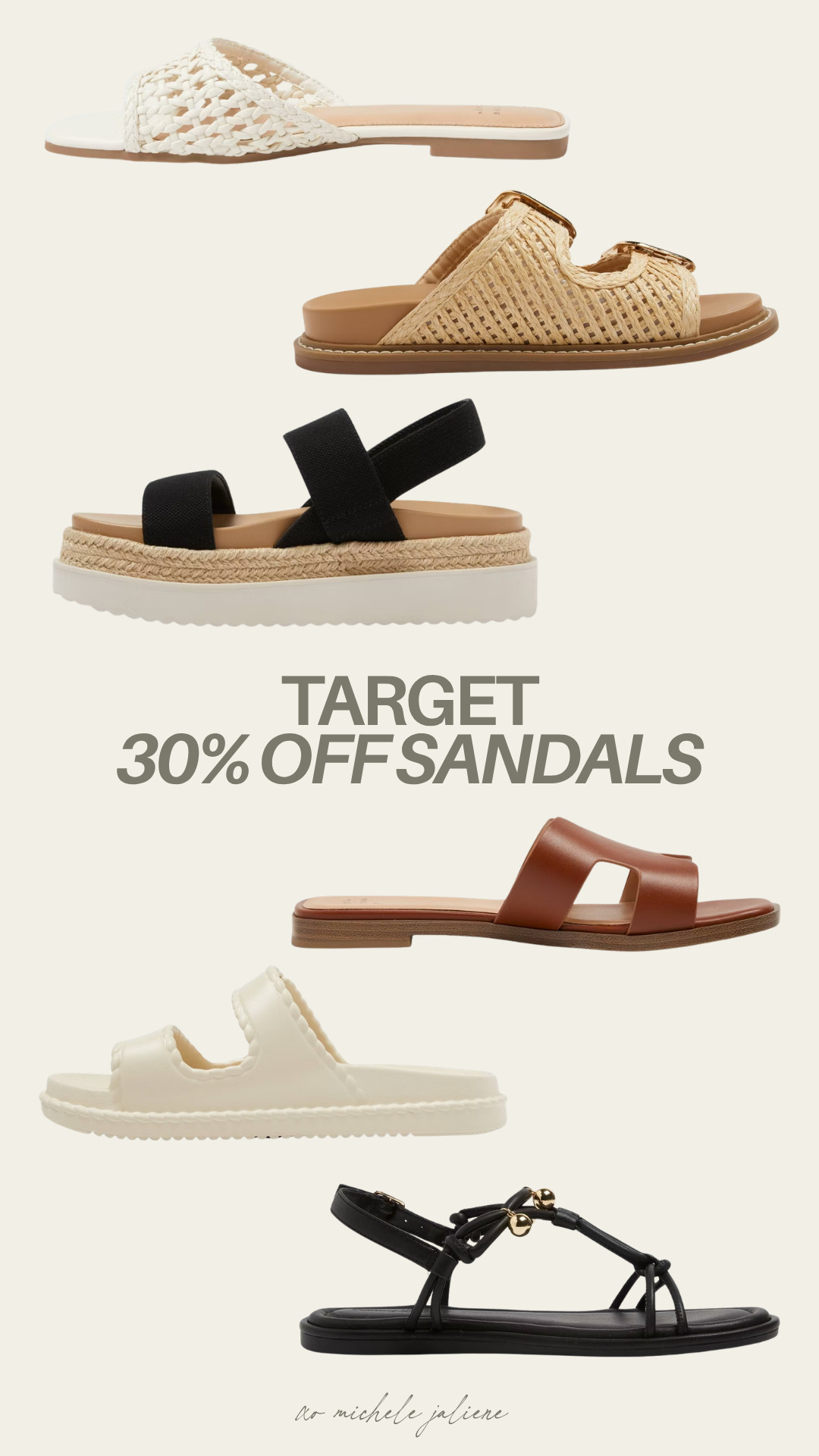 30% off target sandals 🤎 

sale alert, target finds, summer fashion, sandals, finds under 50, vacation outfit, shoe crush, watchnow, michele jaliene  

 #LTKSeasonal #LTKSaleAlert