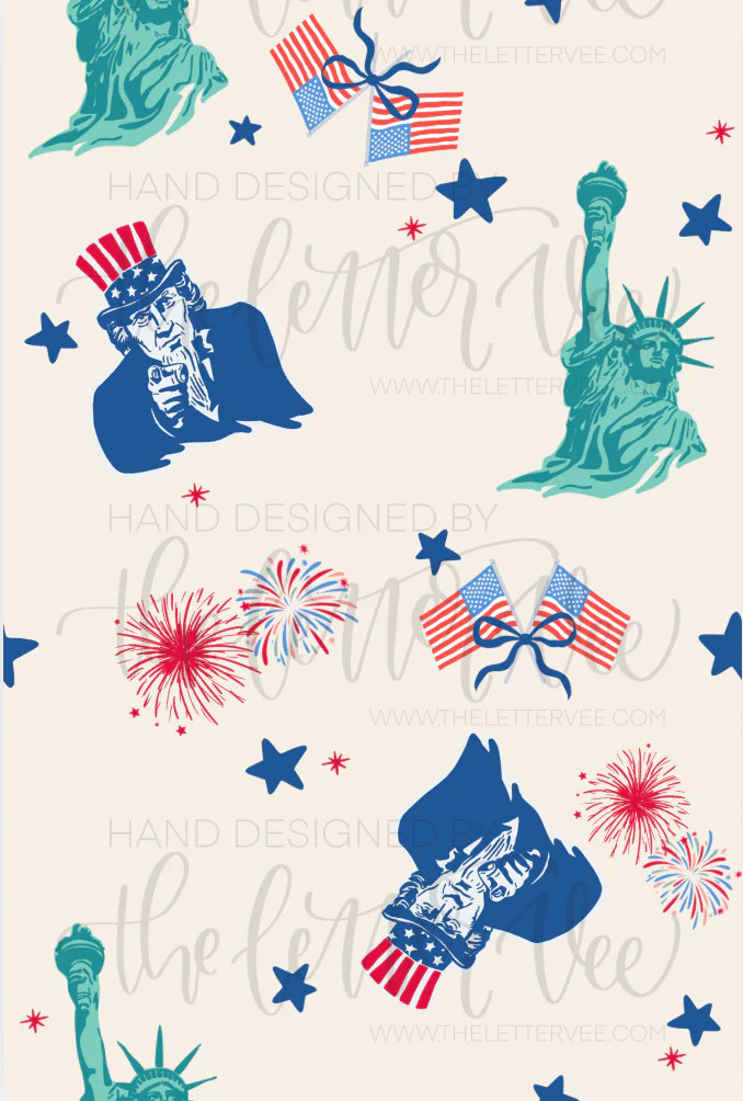 Stars & Stripes Seamless Pattern Bundle | 4th of July Digital Backgrou | The Letter Vee