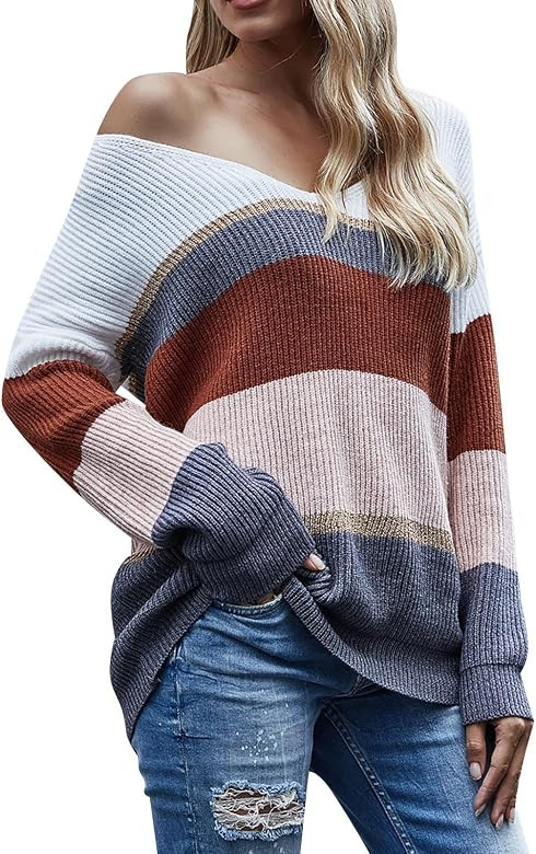 Generisch Jersey envolvente para mujer informal de manga larga para mujer con cuello en V, punto ... | Amazon (ES)