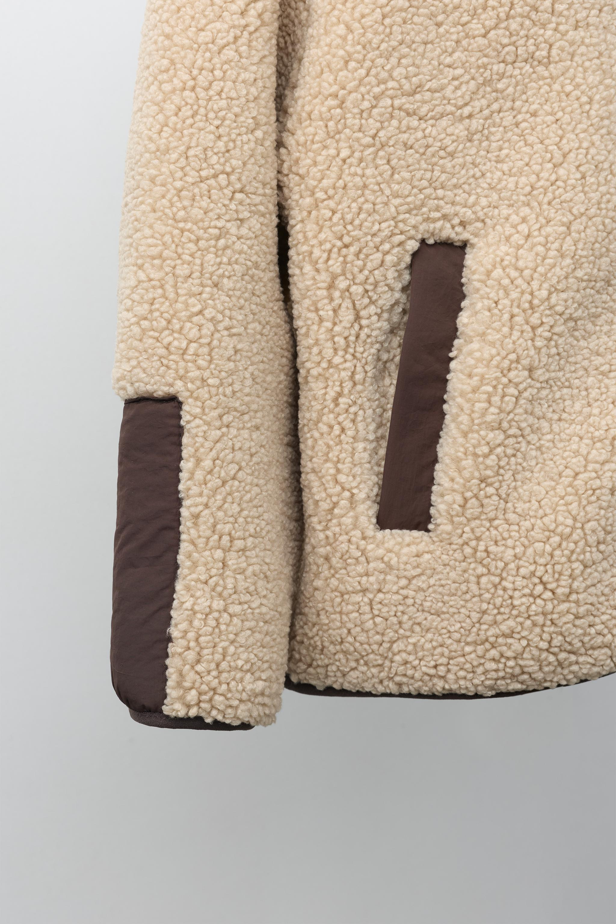 FAUX SHEARLING HOODED JACKET | Zara UK